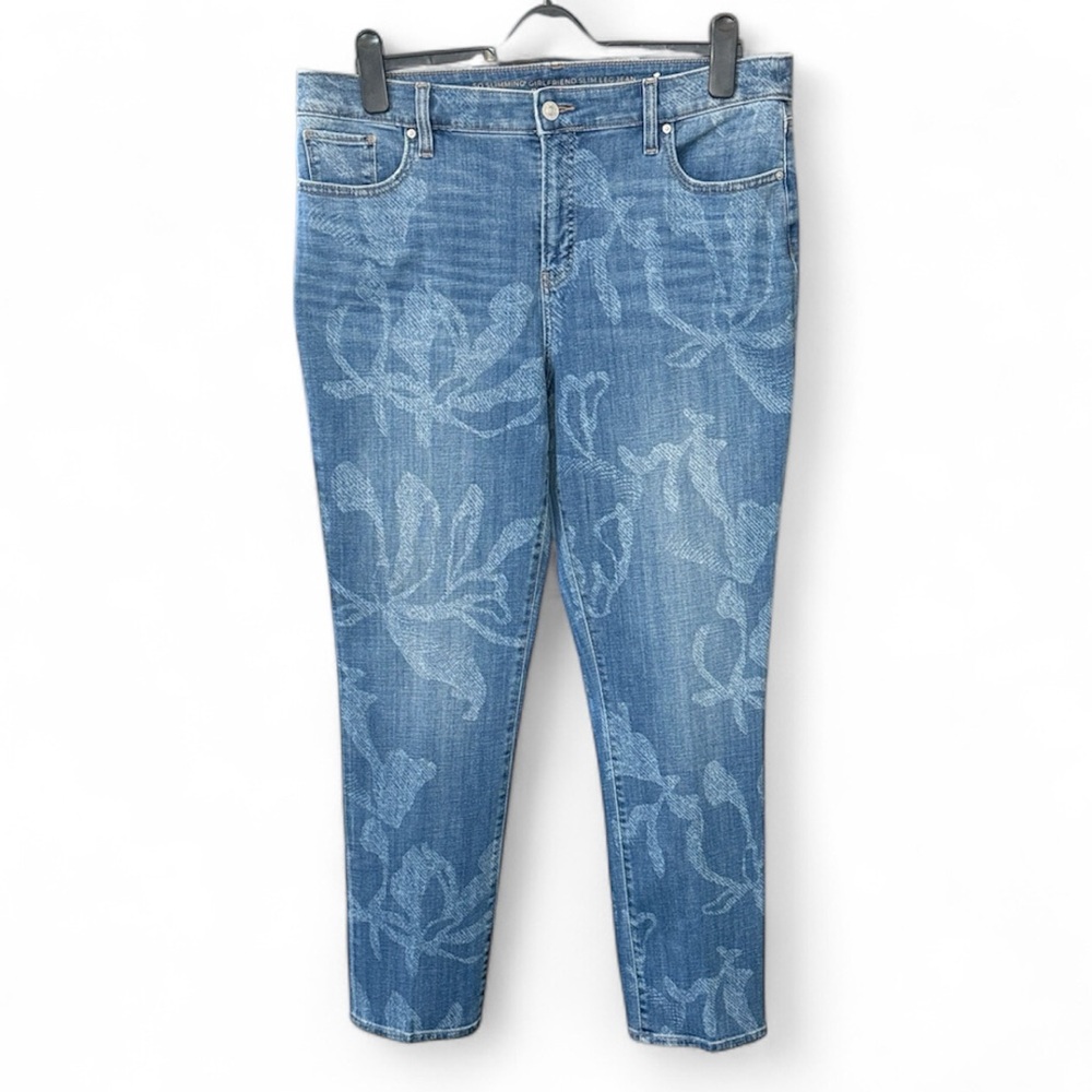 Chico’s So Slimming Girlfriend Slim Leg Ankle Floral Jeans - Picture 2 of 15